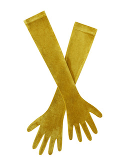 Ozella Gold Velvet Opera-length Gloves