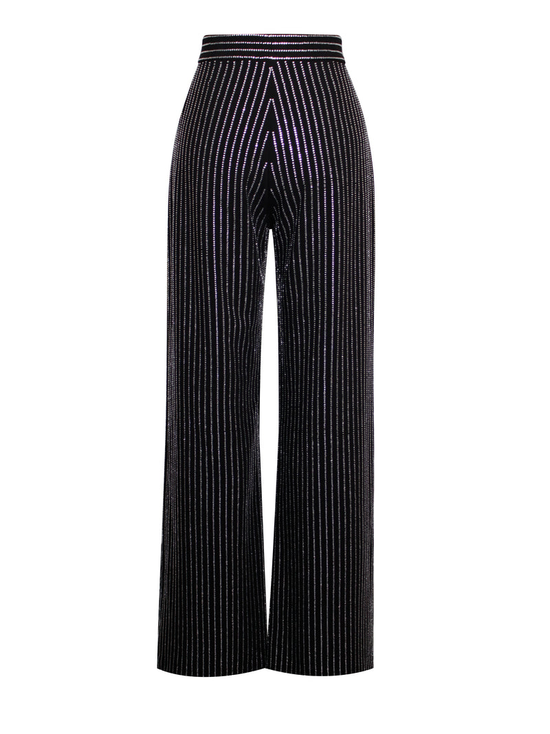 Taelyn Black Crystal Trousers