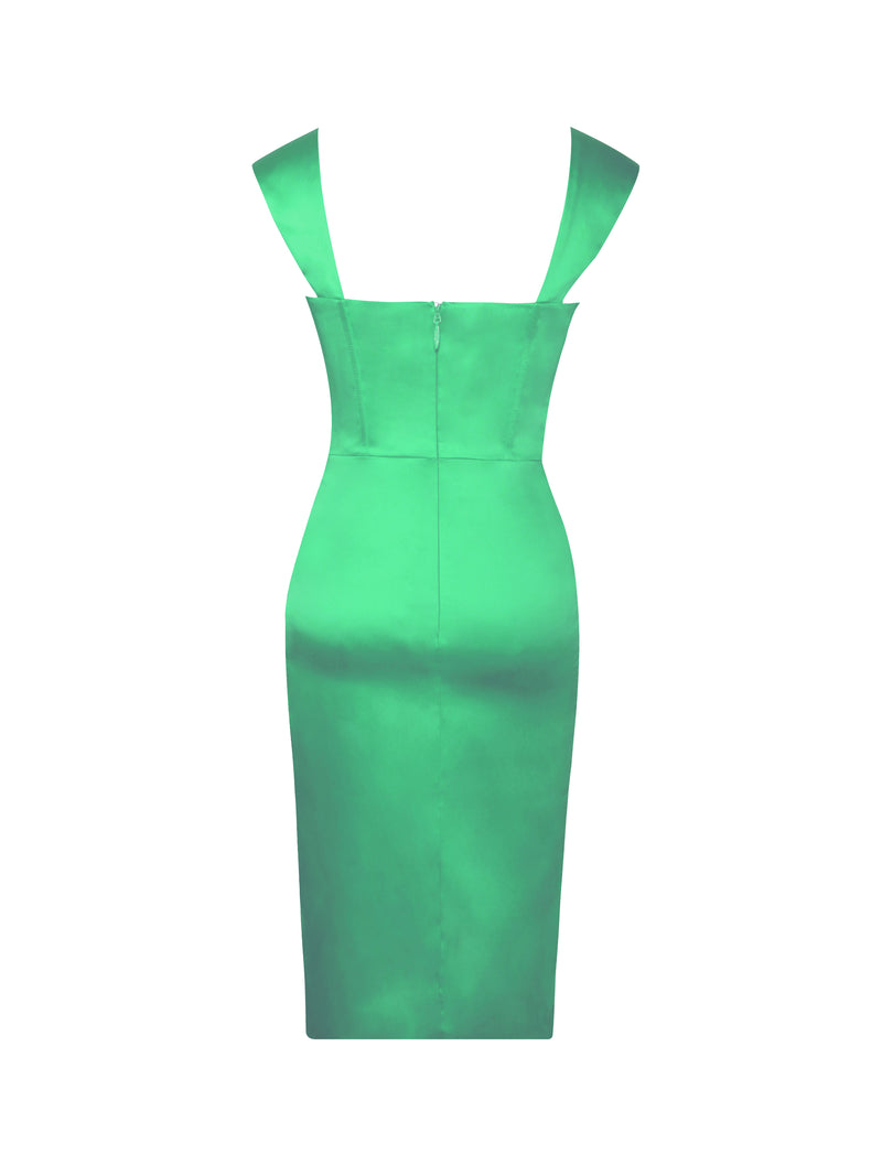 Hedy Green Satin Corset Dress