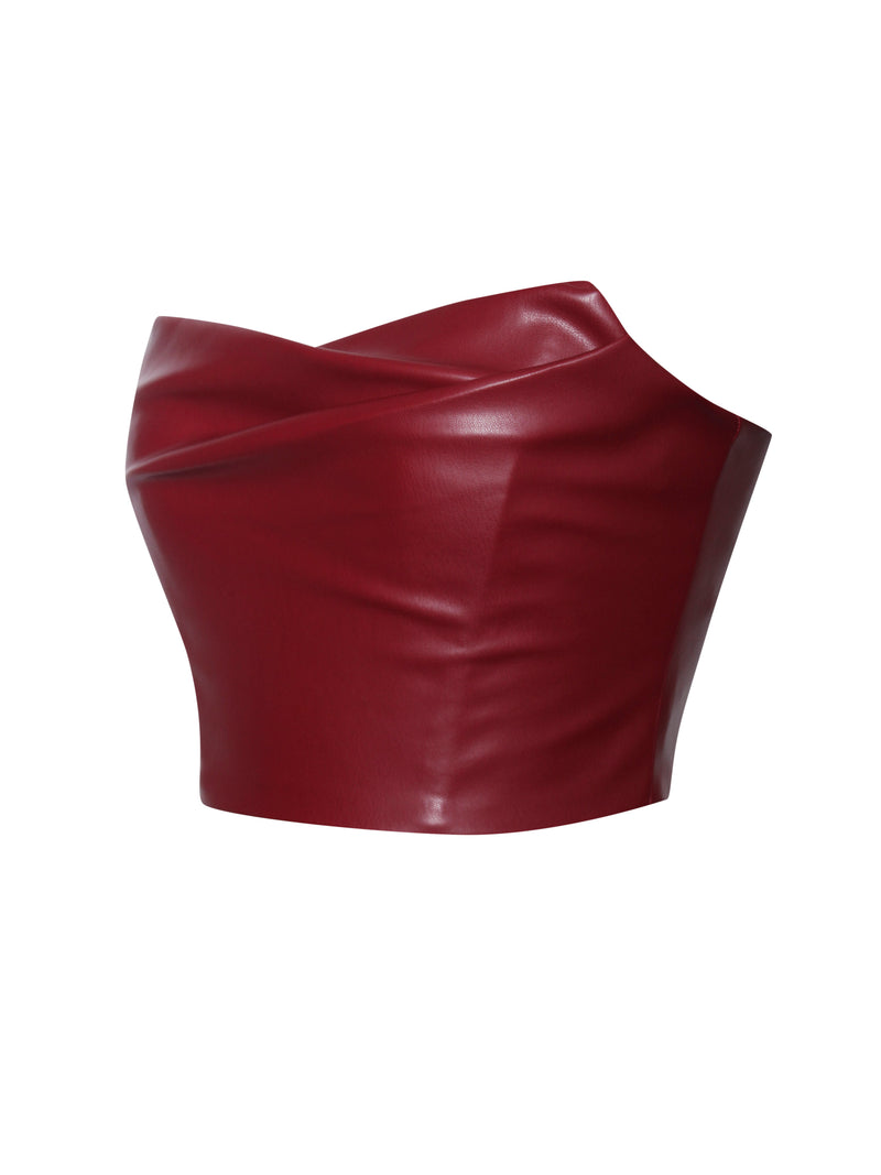 Burgundy Faux Leather Corset Bustier /burgundy Sleeve Corset Bustier  /burgundy Leather Bell Sleeve Bustier Corset /party Prom Night Bustier -   Canada