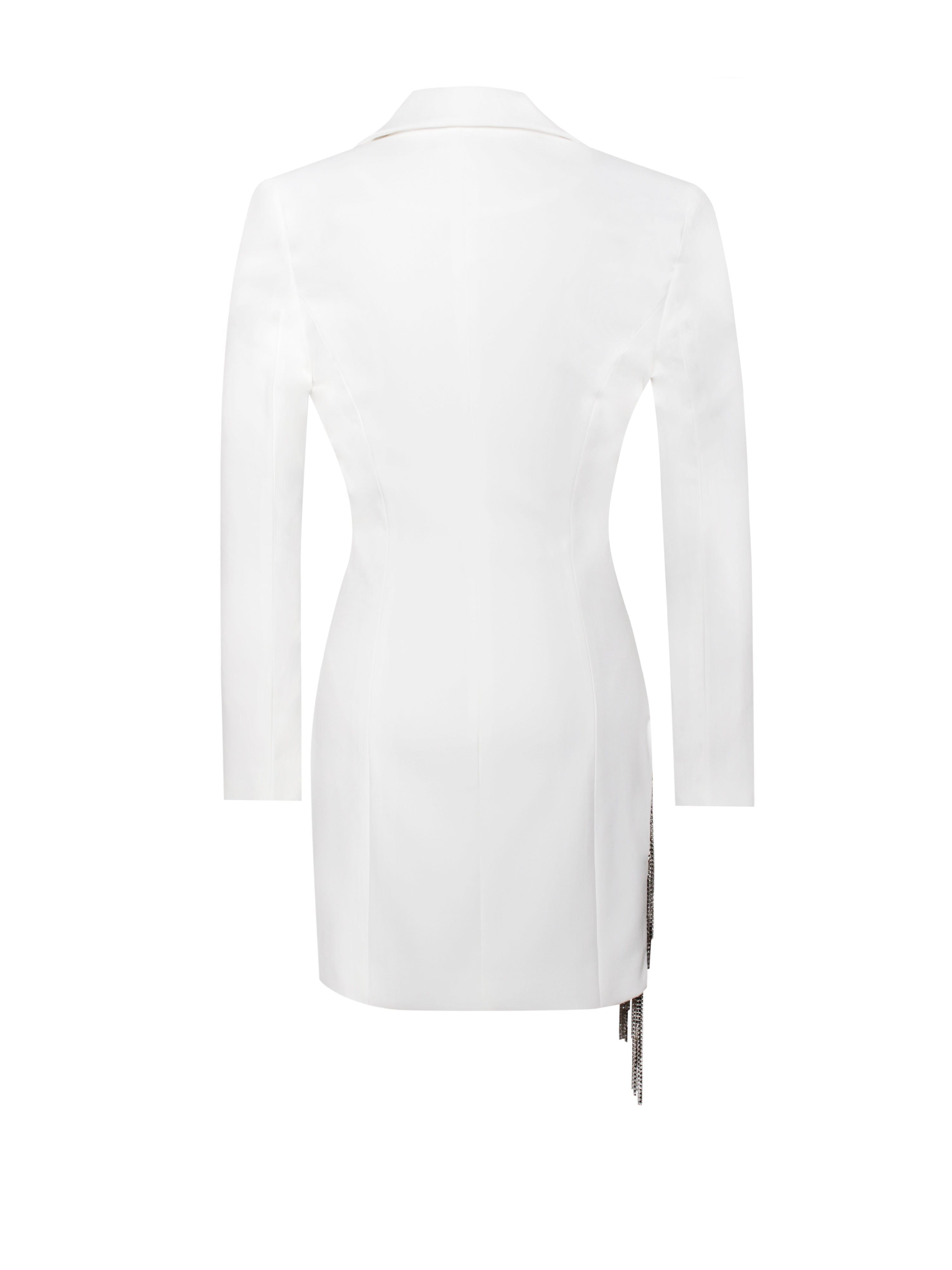 Freya White Crystal Fringe Blazer Dress – Miss Circle