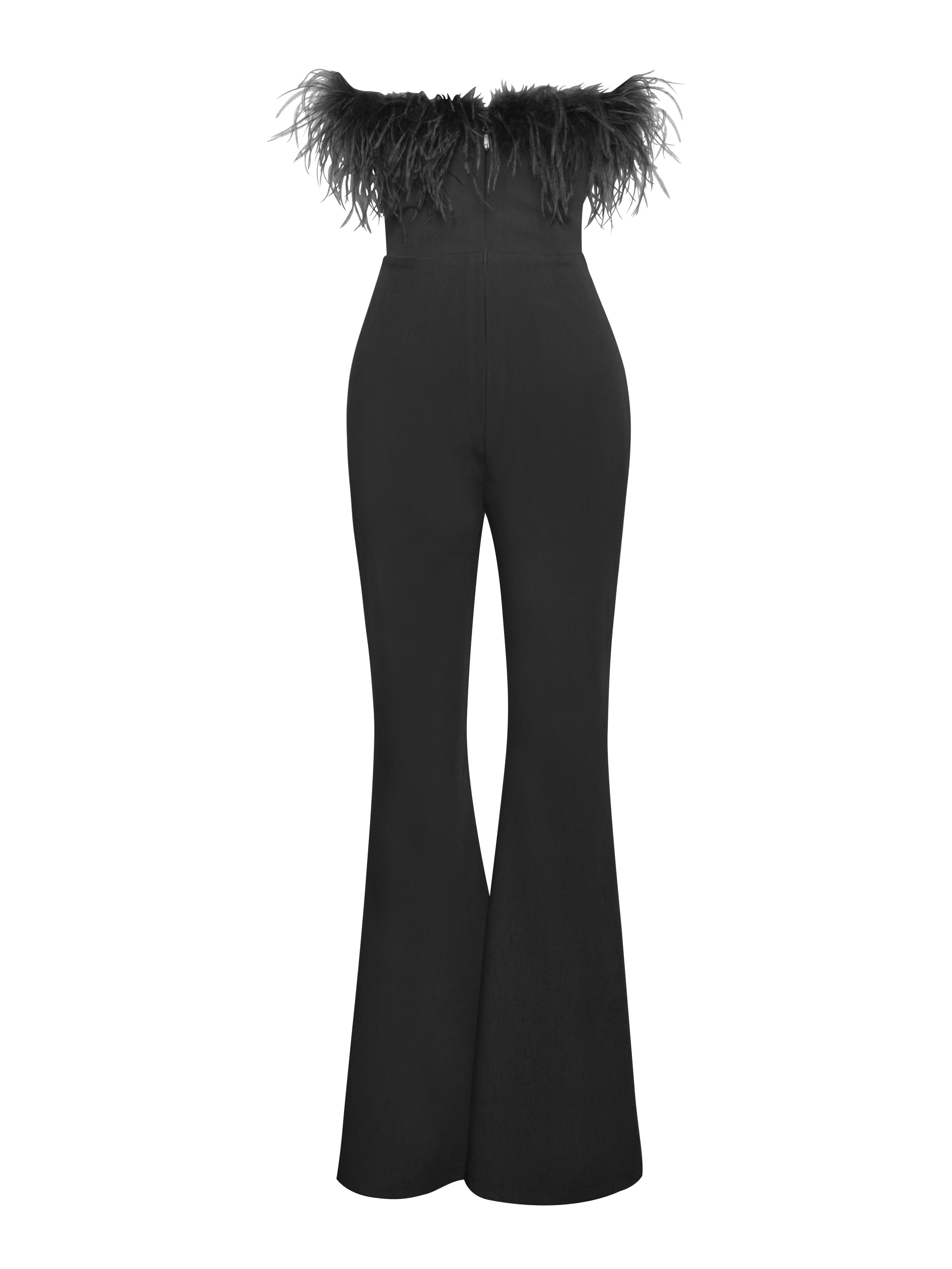 Kylan Black Feather Jumpsuit