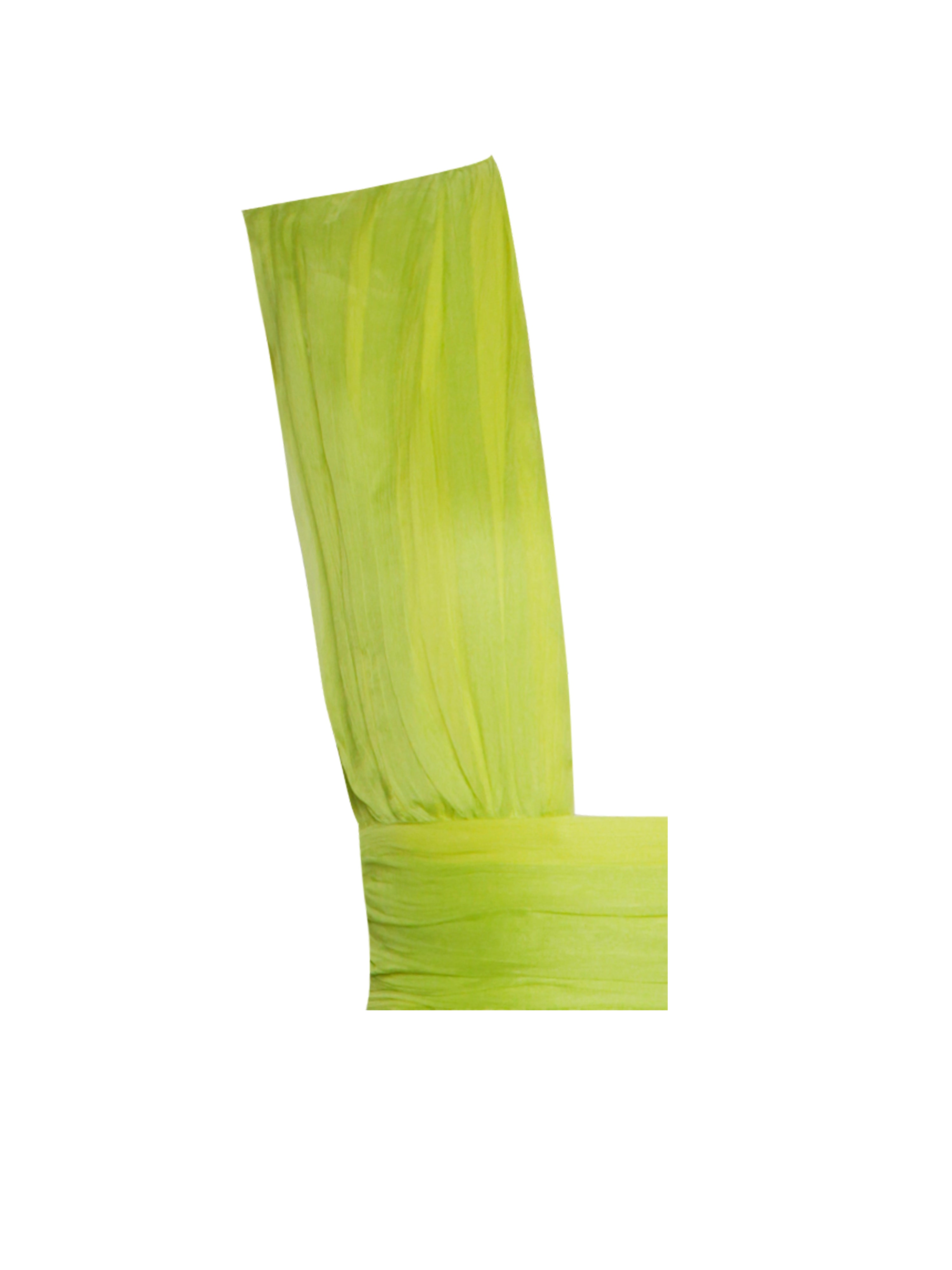 Valley Of Angels Lime Chiffon Pleated High Slit Maxi Dress