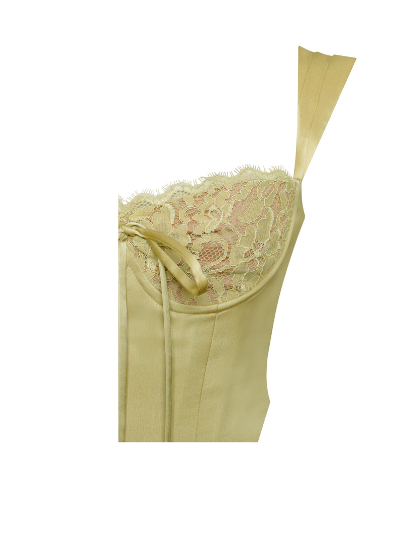 Everly Olive Lace Satin Corset Top – Miss Circle