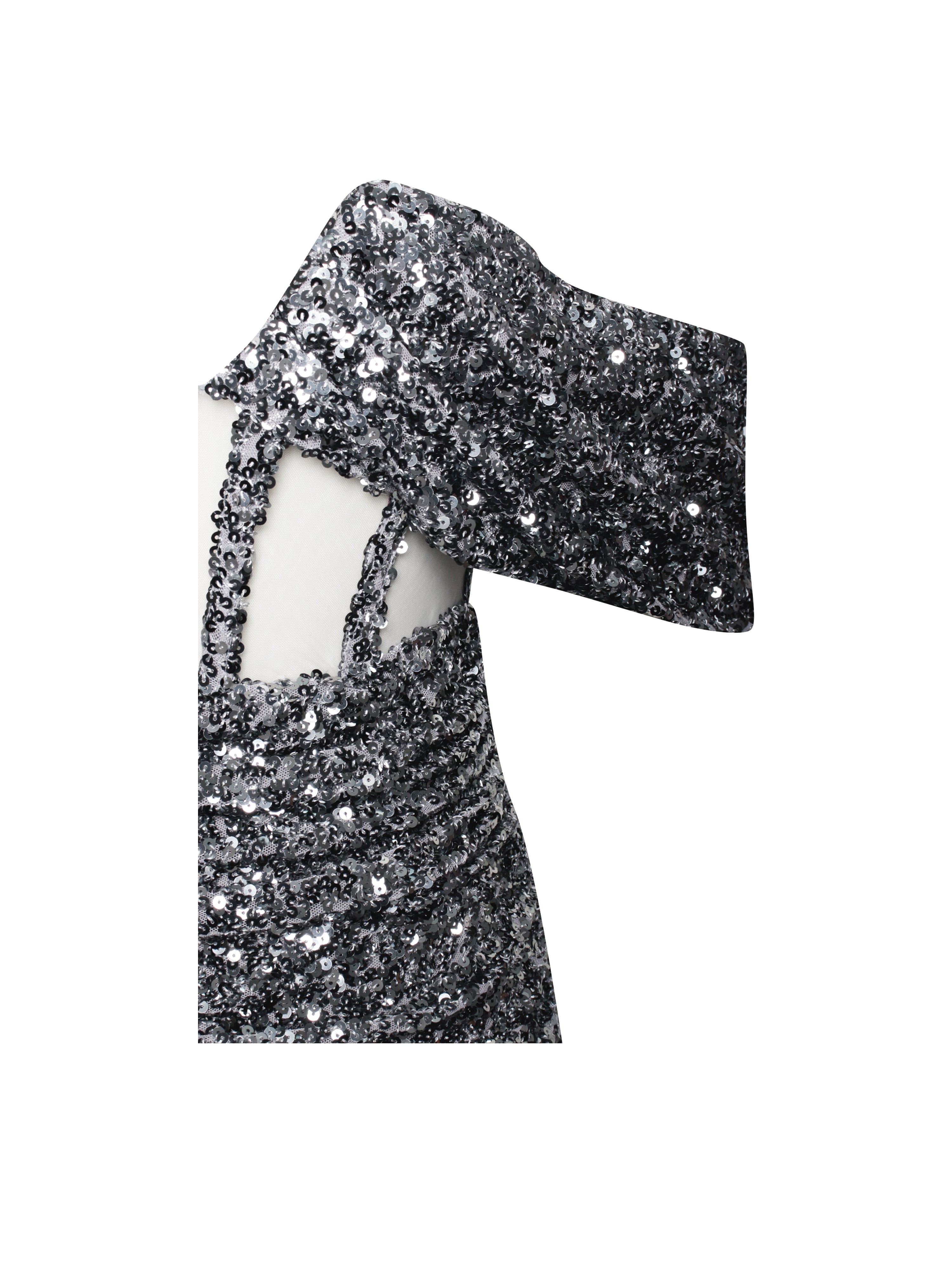 Weston Silver Sequin Off Shoulder Corset Dress