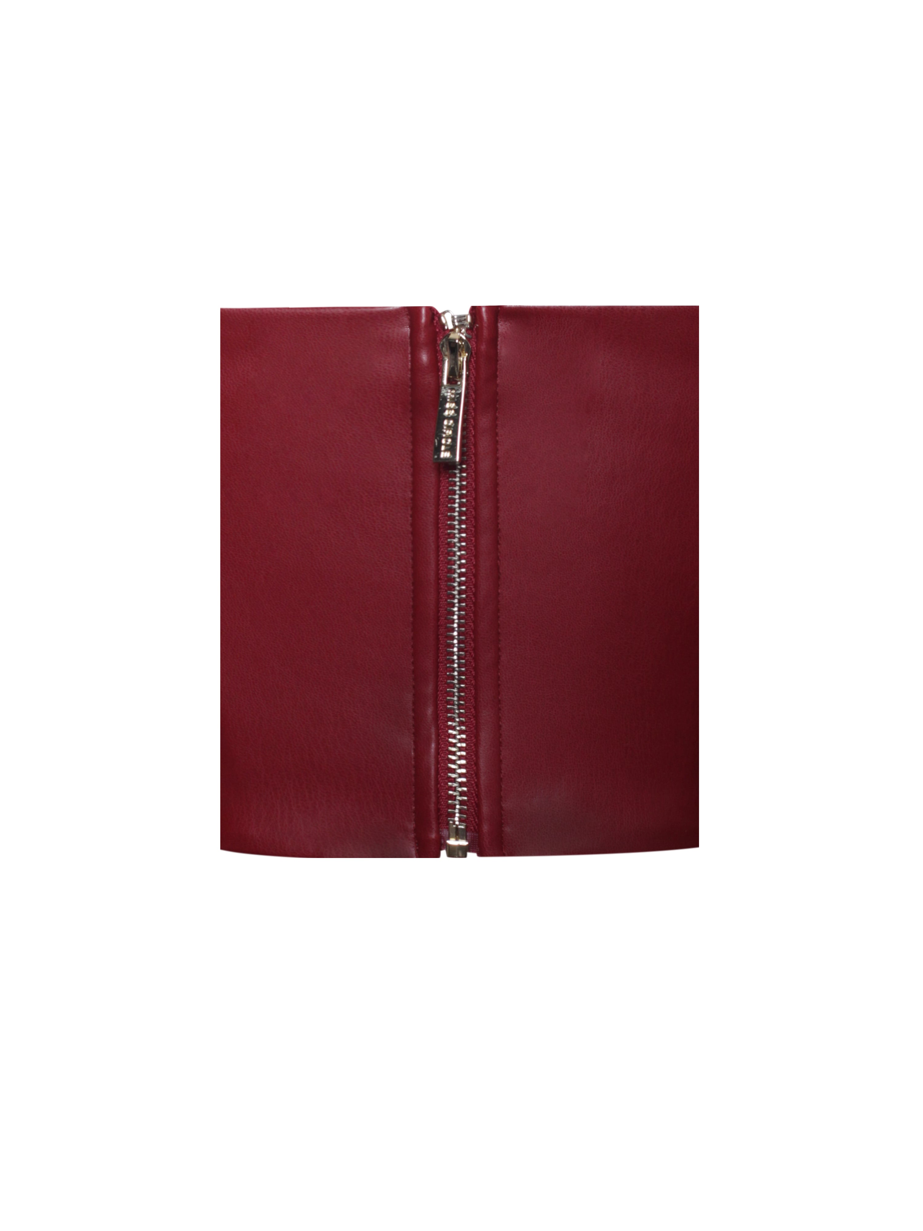 Anja Burgundy Vegan Leather Boned Corset Top