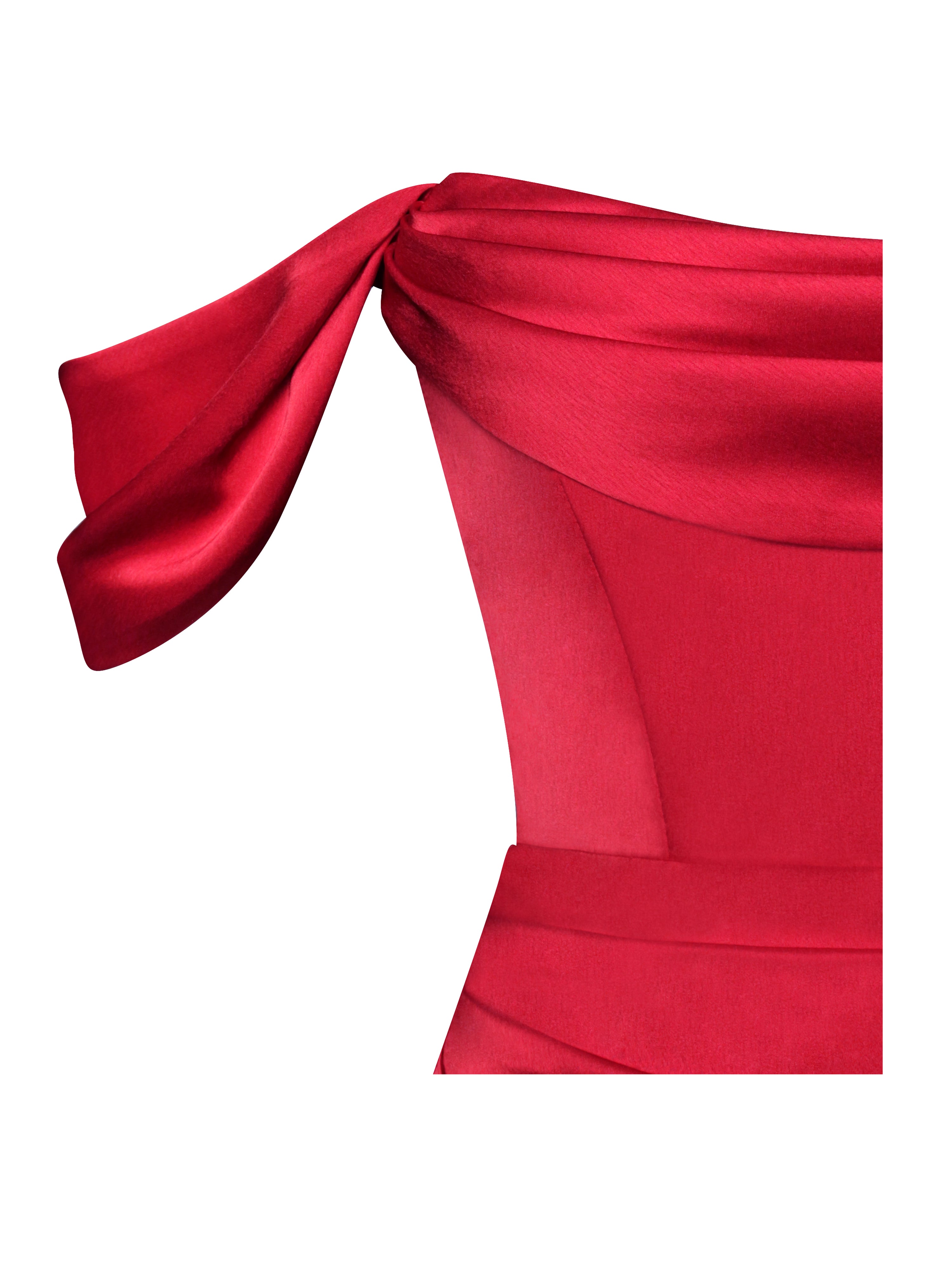 Miss Circle Women Ivona Red Halter Neck Double Duchess Satin Gown Miss Circle Women Ivona Red Halter Neck Double Duchess Satin Gown
