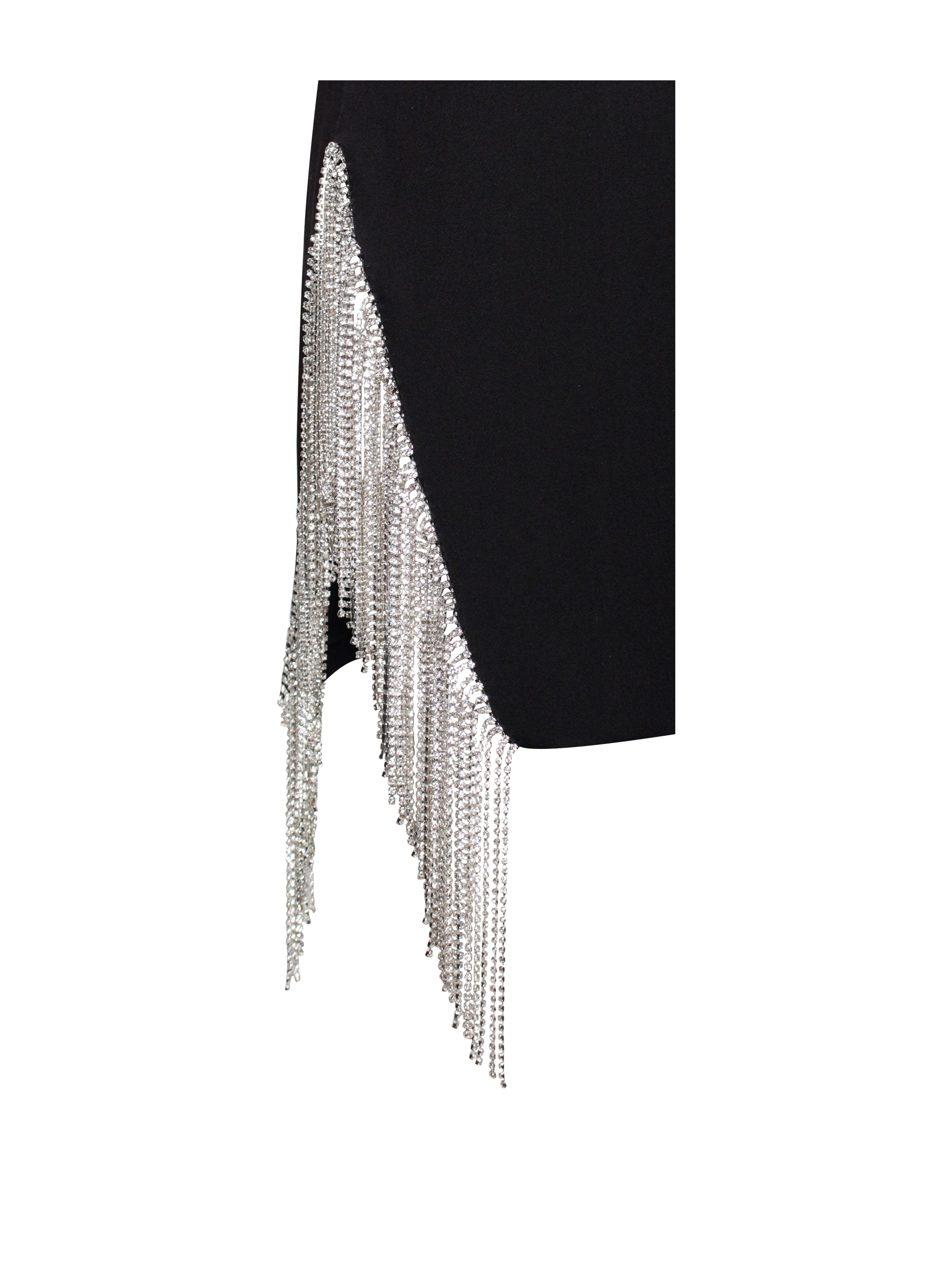 Freya Black Crystal Fringe Blazer Dress