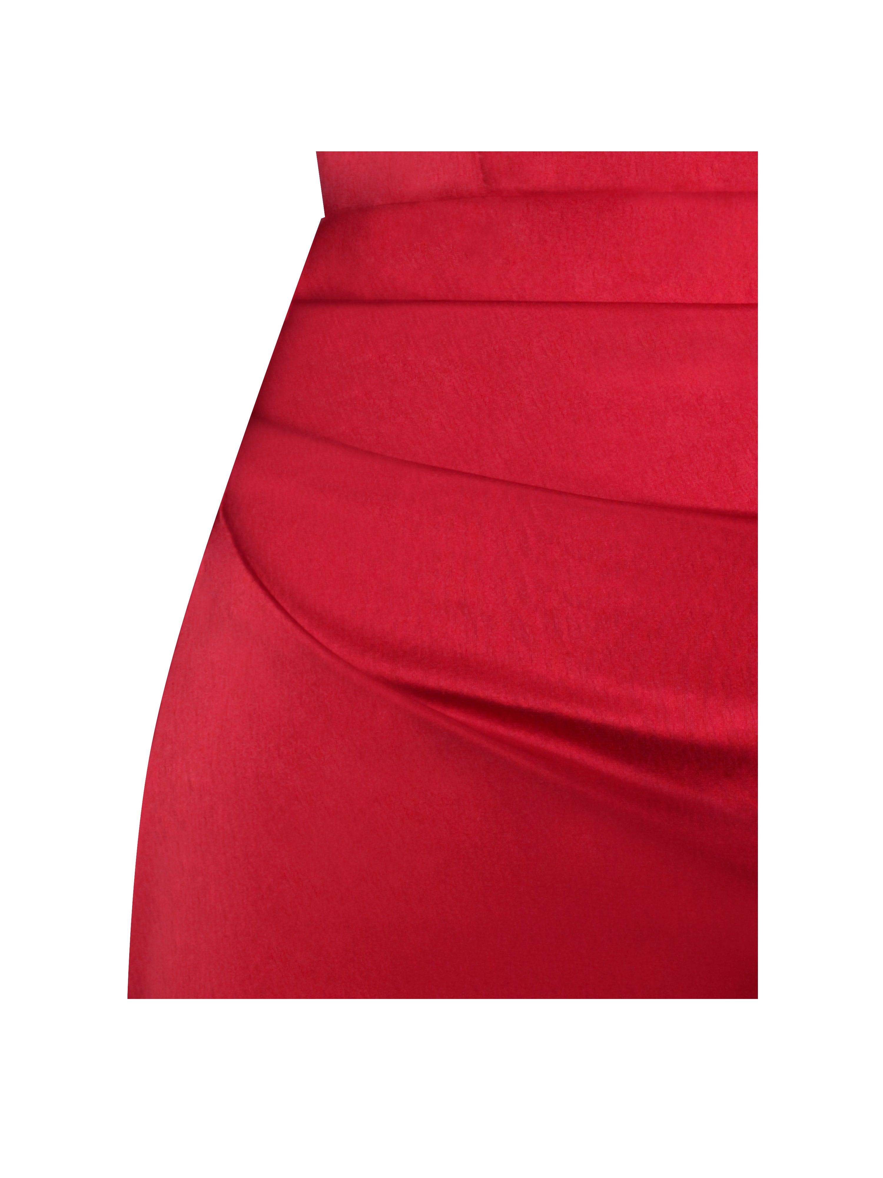 Miss Circle Women Ivona Red Halter Neck Double Duchess Satin Gown Miss Circle Women Ivona Red Halter Neck Double Duchess Satin Gown