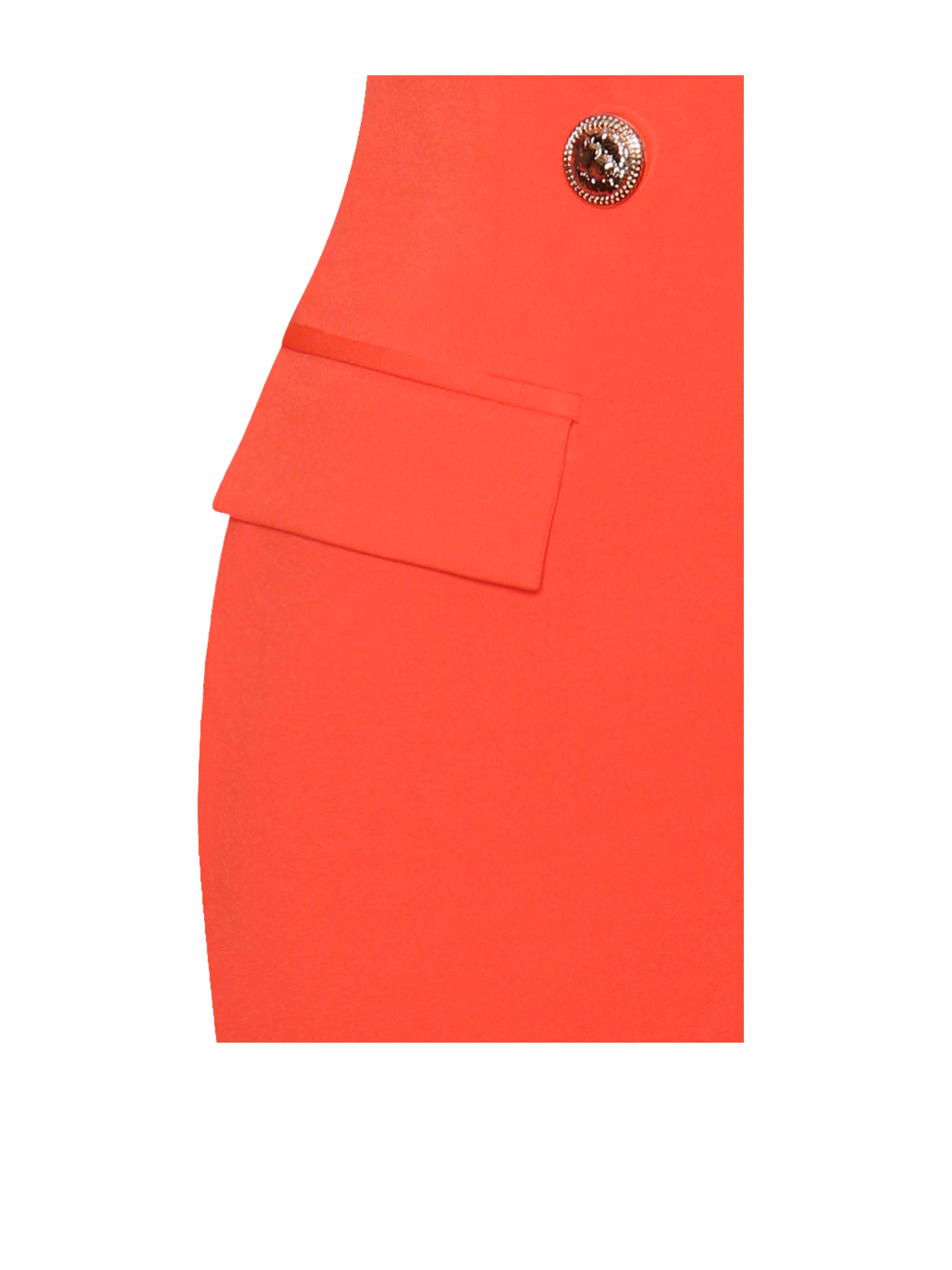 Keep One Up One Sleeved Orange Crepe Tuxedo Blazer Dress - Miss Circle