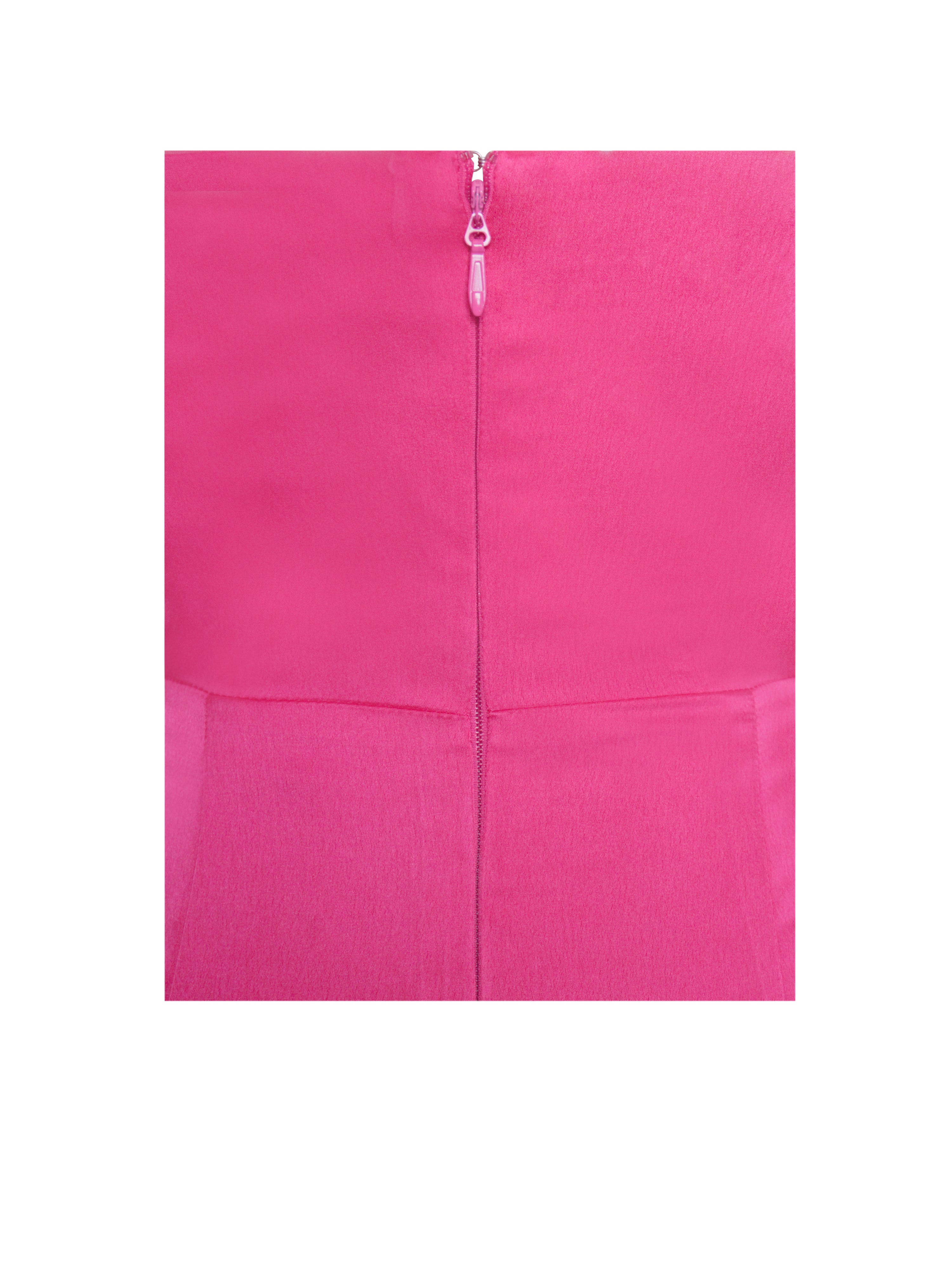 Perrin Fuchsia Pink Feather High Slit Dress Gown Perrin Fuchsia Pink Feather High Slit Dress Gown