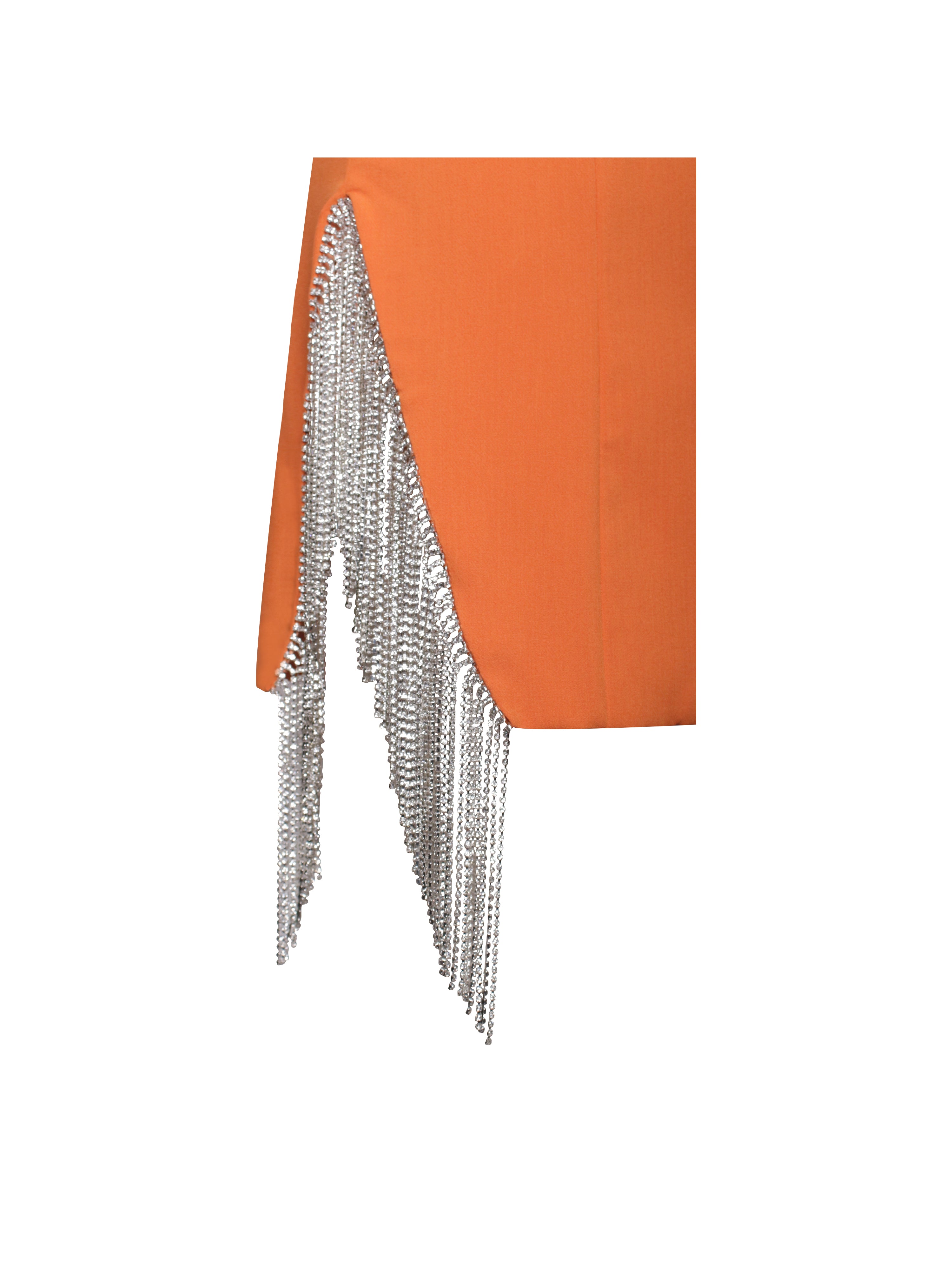 Freya Orange Crystal Fringe Blazer Dress