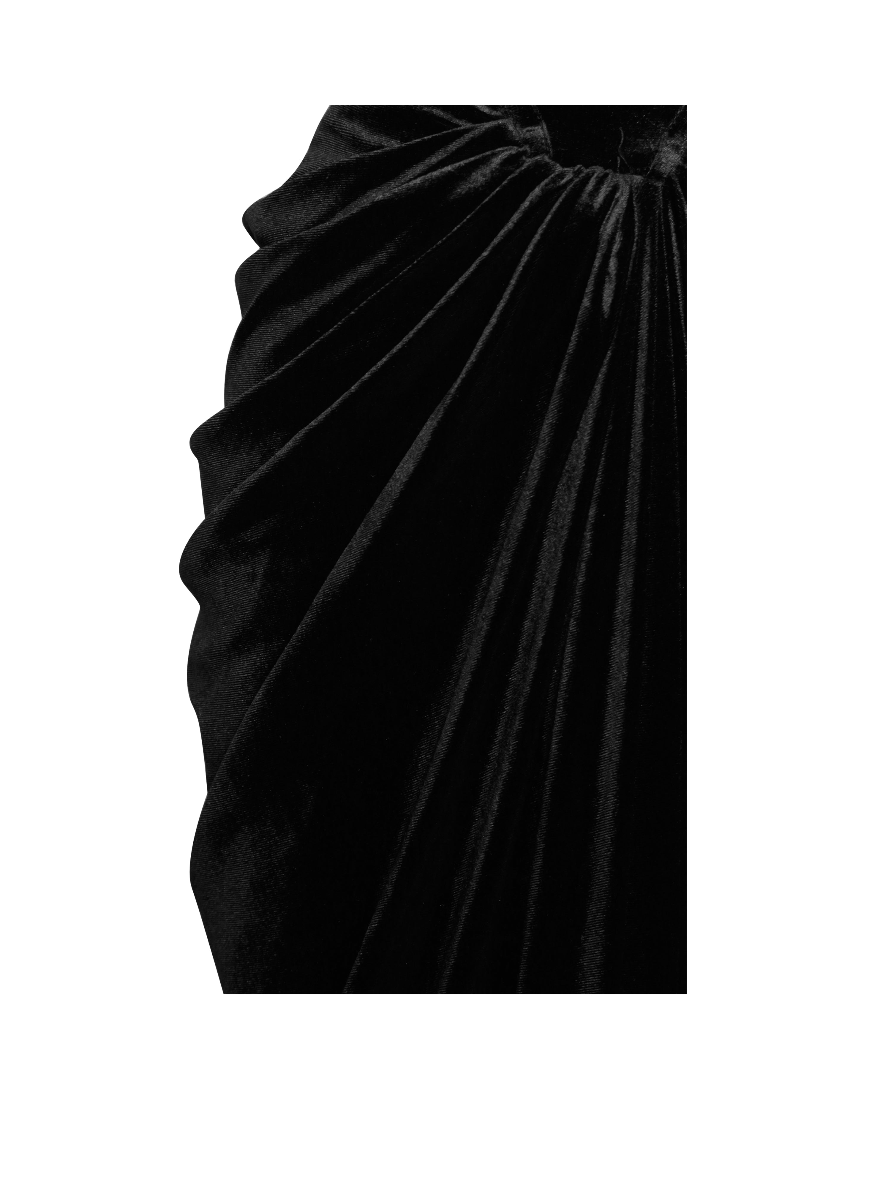 Quintessa Black Lace Velvet Corset Off Shoulder Gown