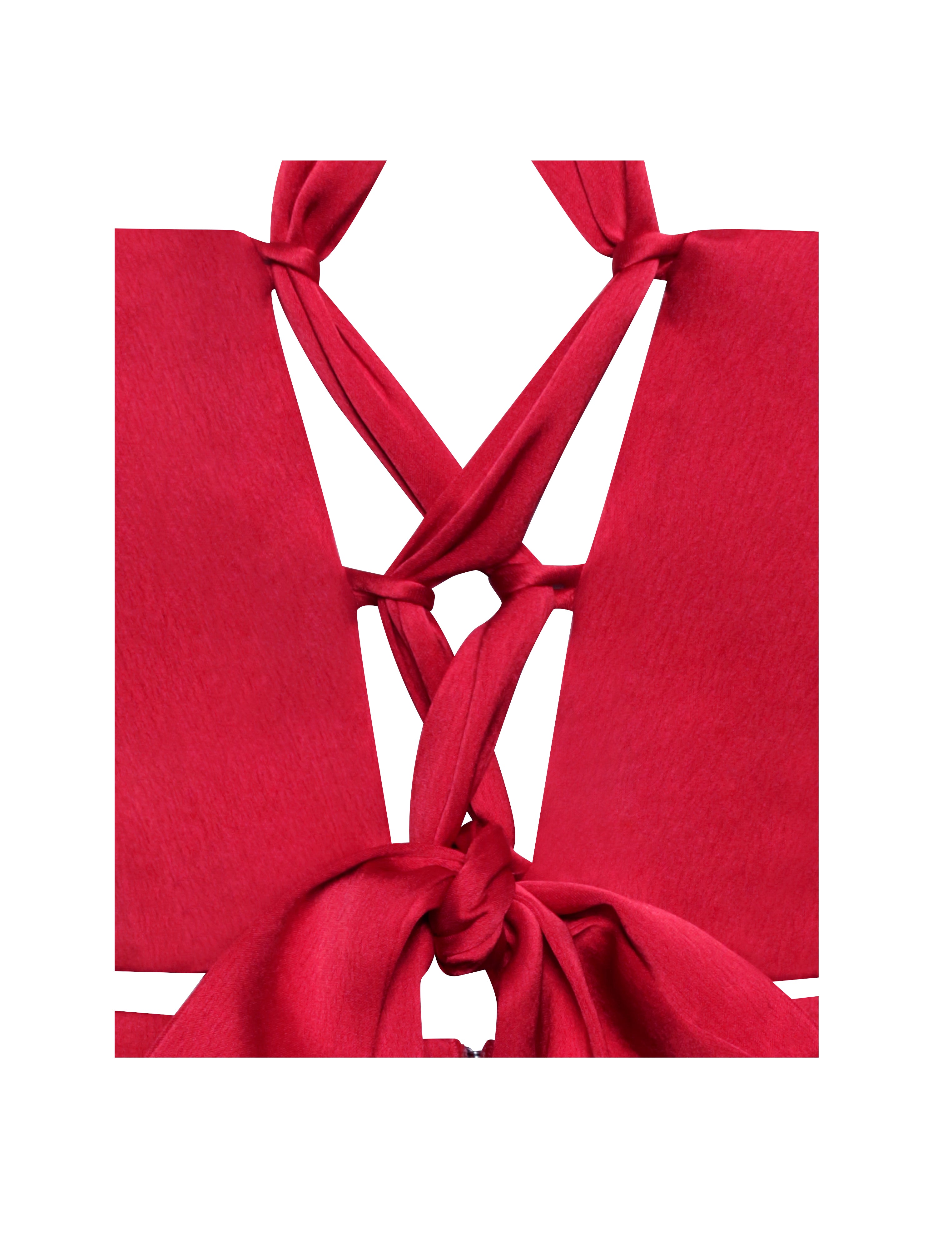 Miss Circle Women Ivona Red Halter Neck Double Duchess Satin Gown Miss Circle Women Ivona Red Halter Neck Double Duchess Satin Gown