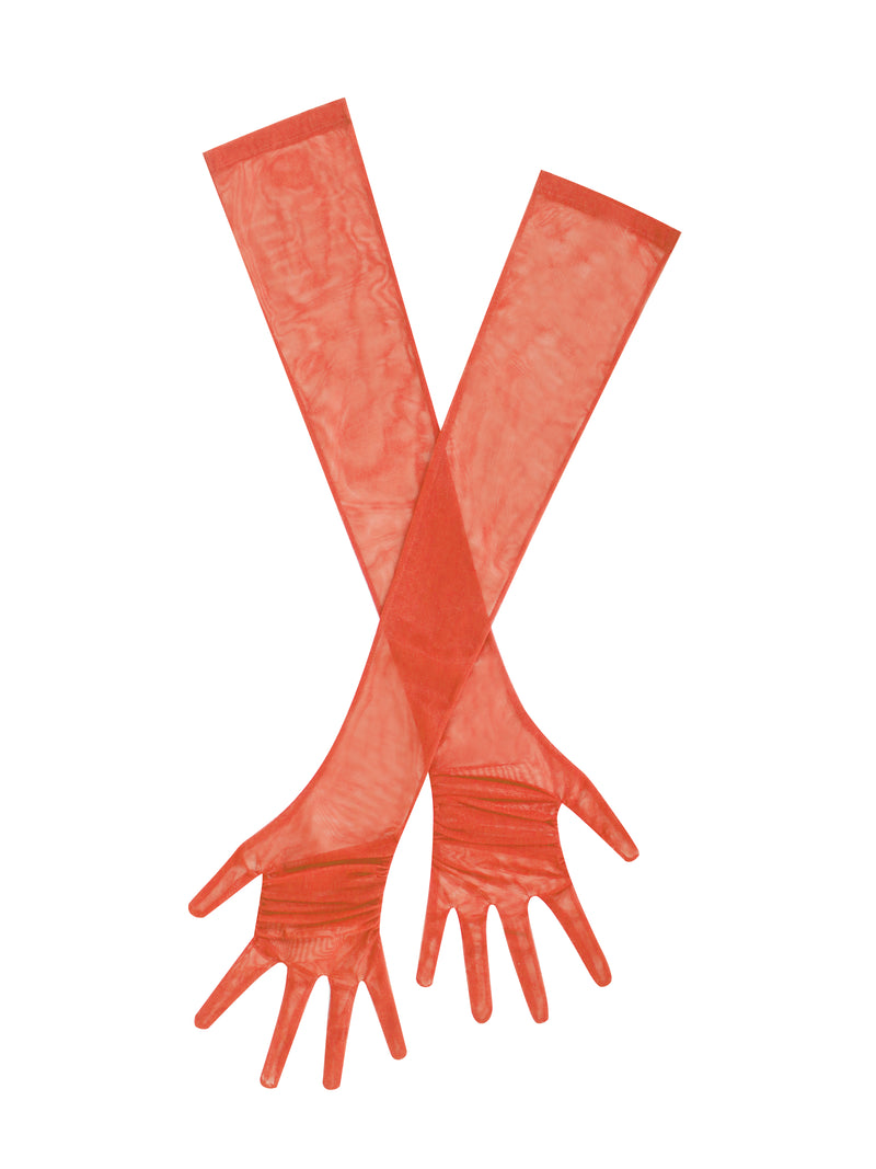 Qira Poppy Mesh Opera-length Gloves