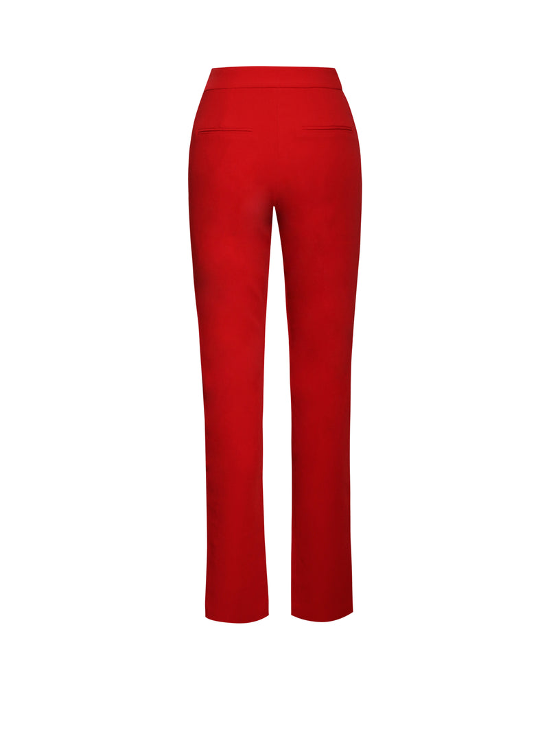 Vayla Red Skinny Fit Crepe Trousers