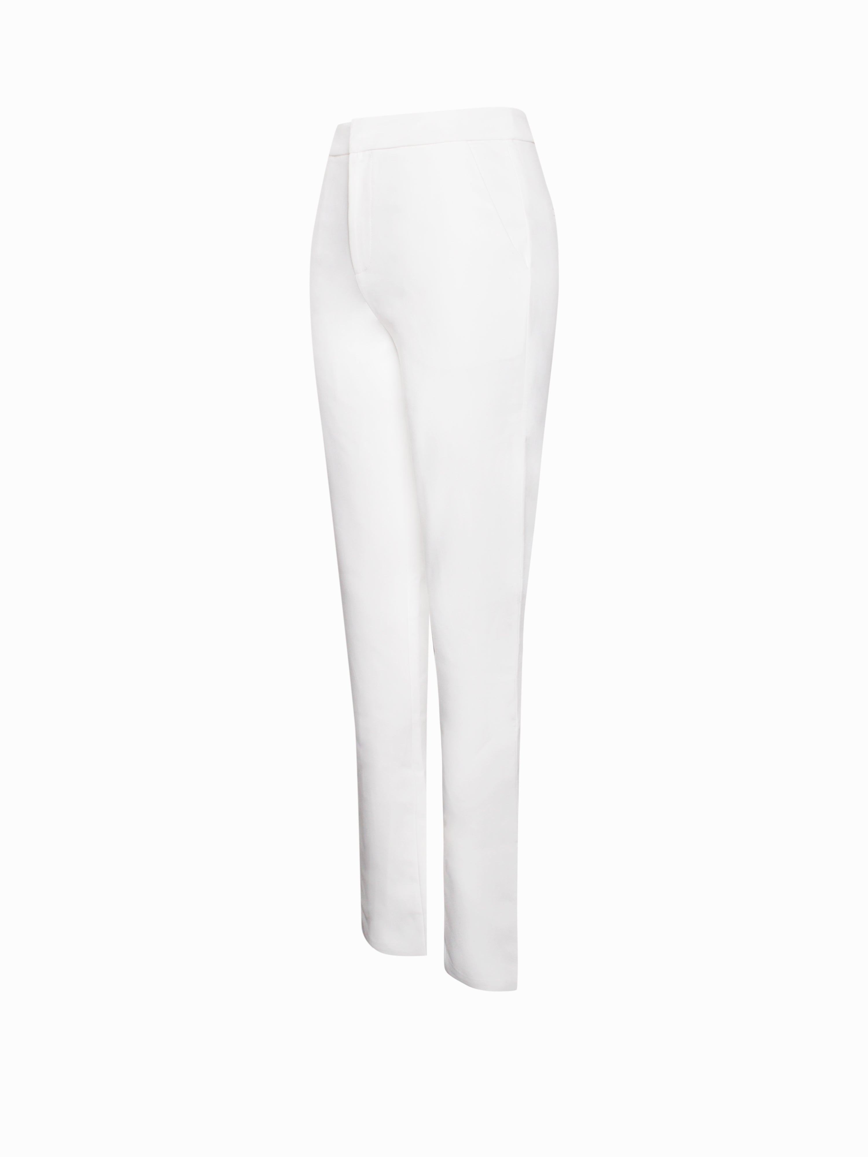 Vayla White Skinny Fit Crepe Trousers