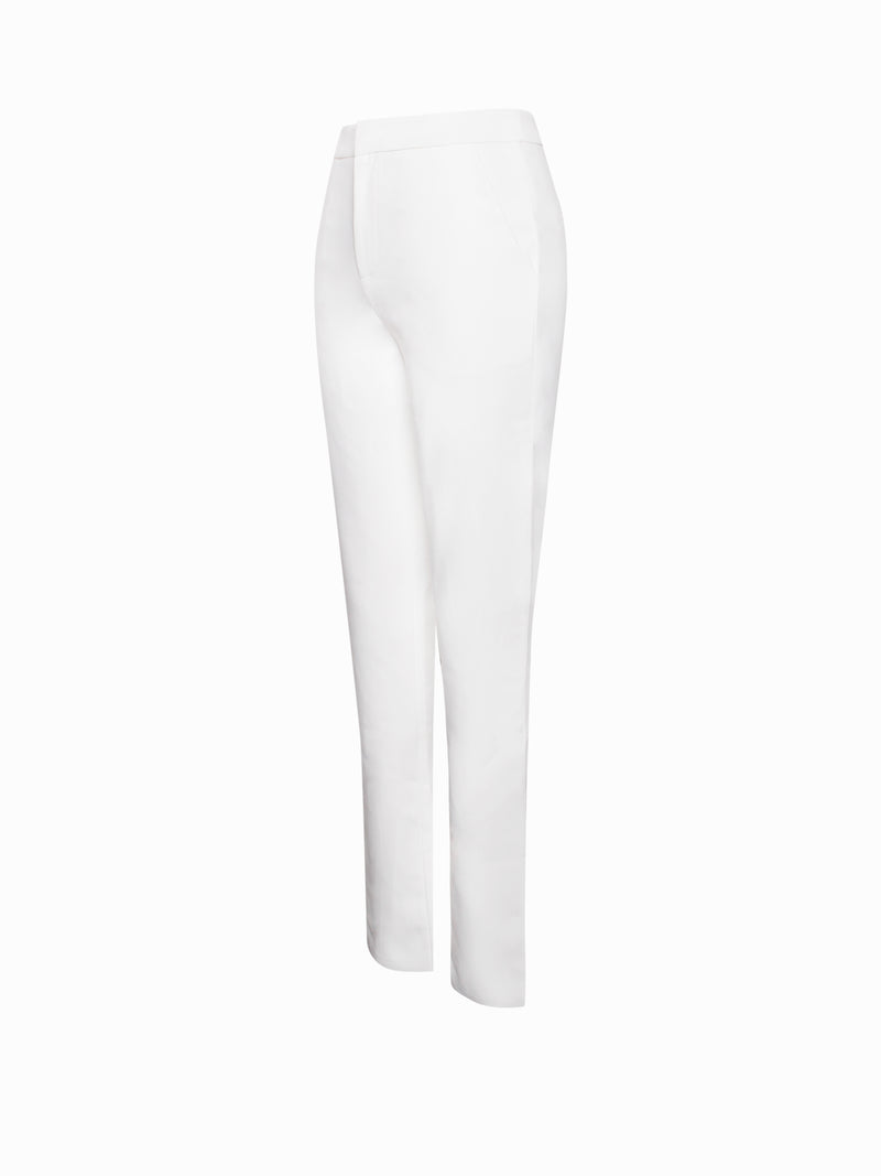Vayla White Skinny Fit Crepe Trousers – Miss Circle
