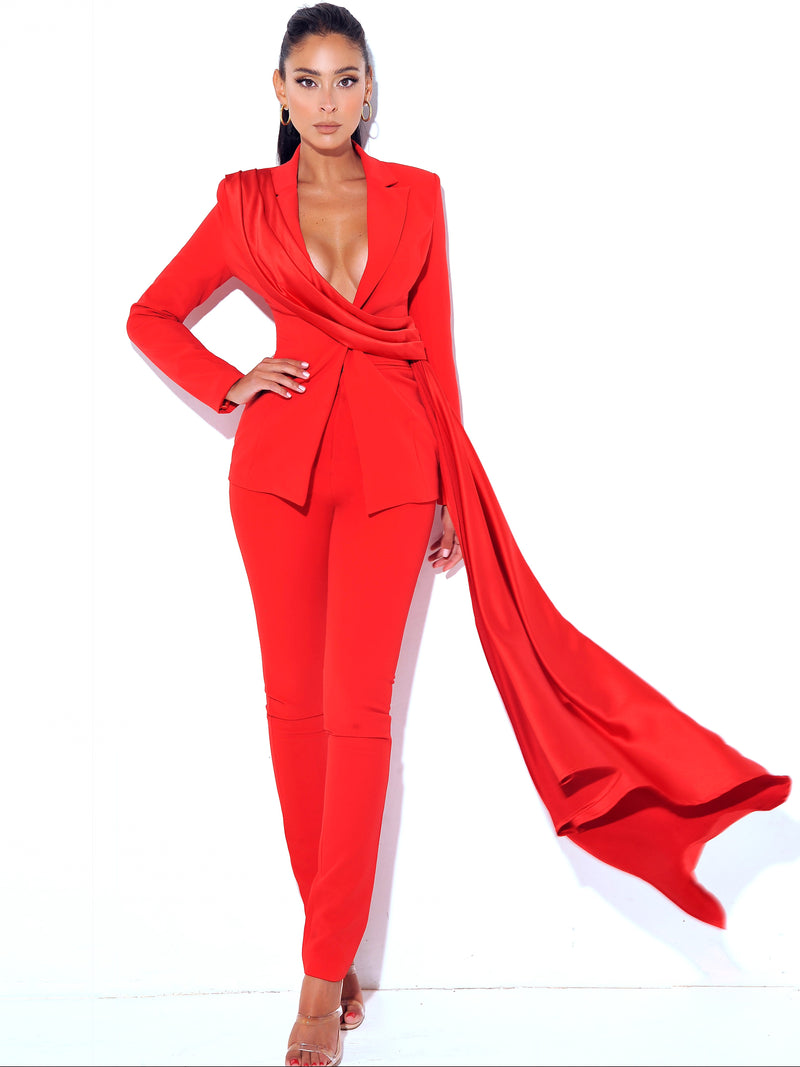 Jovani 07209 | Red Two Piece Ready to Wear Pant Suit`