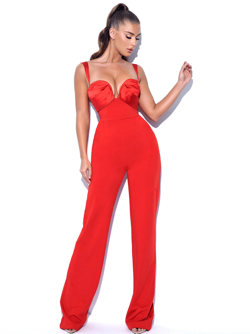 Classy Satin Jumpsuit - One Way Couture