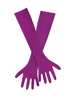 Ava Grape Knit Opera-length Gloves