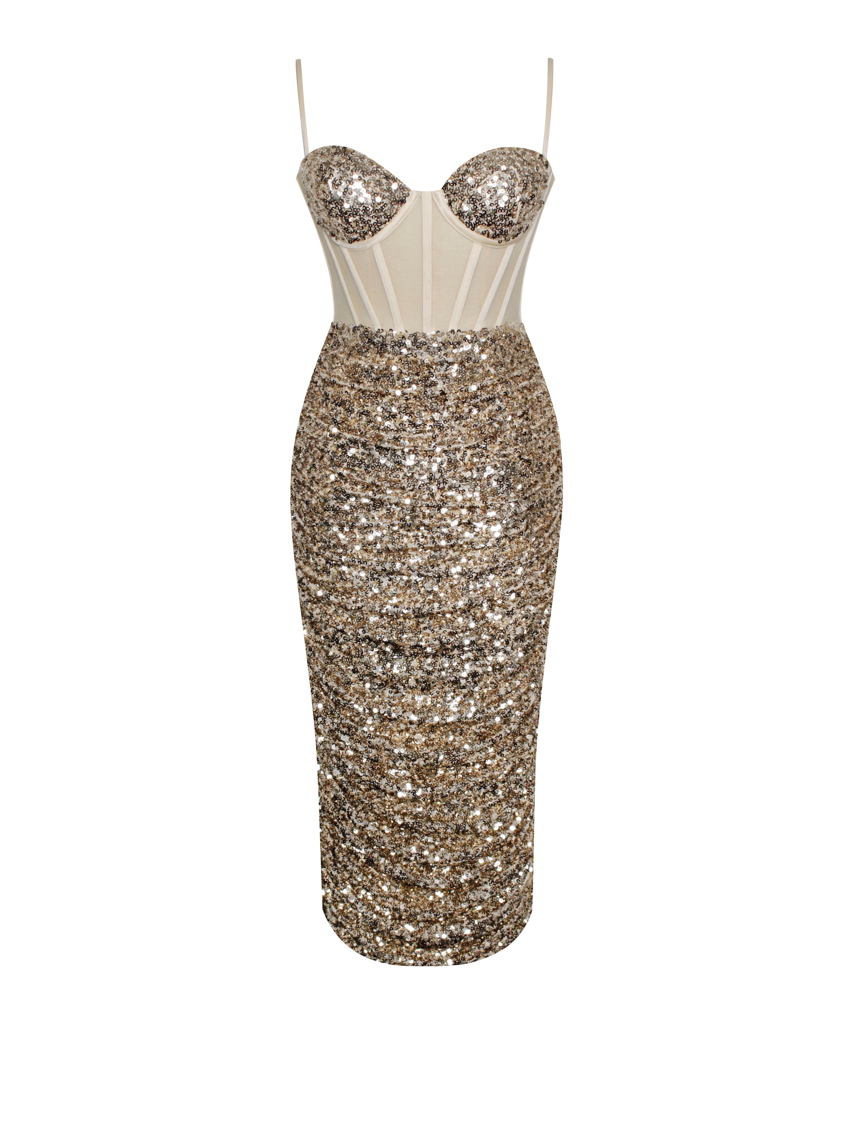 Miss Circle Women Layla Gold Sequin Corset Dress Miss Circle Women Layla Gold Sequin Corset Dress