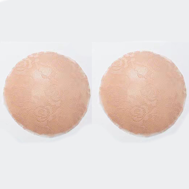 Beige Lace Silicone Reusable Invisible Self-Adhesive Nipple Covers - Miss Circle
