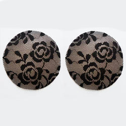 Black Lace Silicone Reusable Invisible Self-Adhesive Nipple Covers